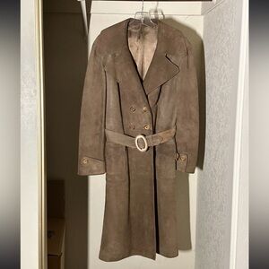 True Vintage Brown Suede Trench Coat